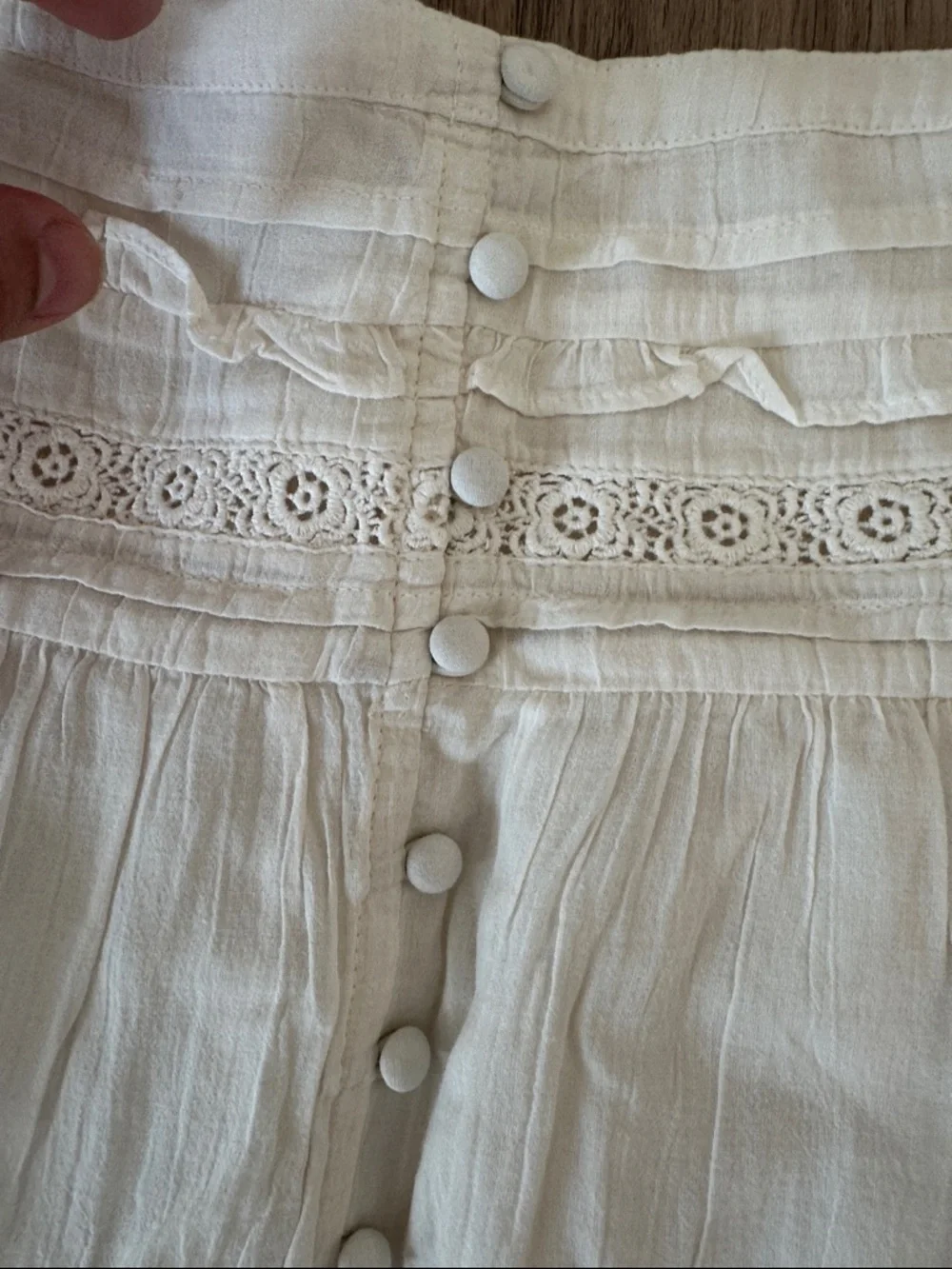 Aerie Bohemian White Tiered Cotton Skirt - Picture 6 of 9